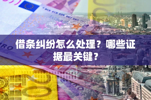 济南借条纠纷怎么处理？哪些证据最关键？